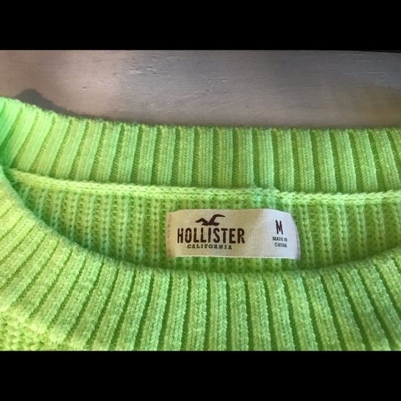 Hollister Neon Green Sweater - Picture 6 of 7